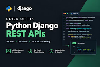 build or fix python django rest apis