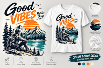 vintage retro t shirt design for your brand
