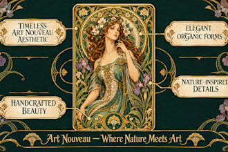 draw custom art nouveau tarot cards, playing cards and illustrations
