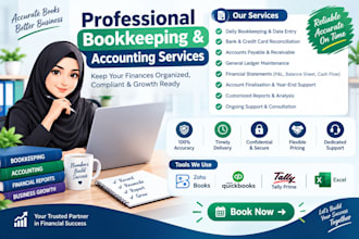 do accounting and bookkeeping in zoho, quickbooks, excel, tally