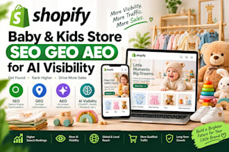 do shopify baby and kids store SEO GEO aeo for ai visibility