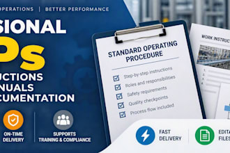 write professional sops and work instructions for you