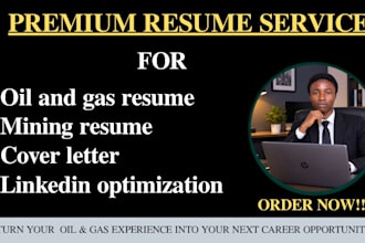 write an ats oil and gas engineering resume, CV and cover letter