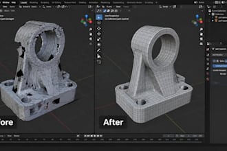 modify, edit, fix stl file repair obj file mesh cleanup 3d model for 3dprinting