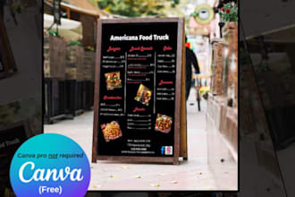 food menu card design, menu board design and flyers design for food trucks