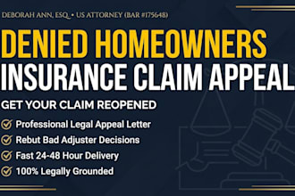 write a legal homeowners insurance claim appeal letter