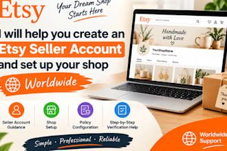 help you create an etsy seller account and set up your shop worldwide