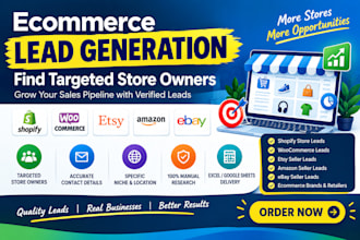 shopify merchant store woocommerce etsy amazon ebay seller lead generation