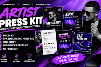 design artist press kit, media kit, epk, one sheet, influence and dj press kit