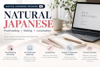 proofread, edit, and localize your japanese naturally