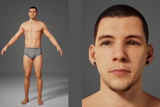 3d character model, 3d metahuman character, cartoon character for film or game