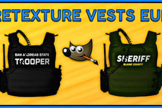 create custom fivem eup clothing, uniforms, vests, gang outfits and retextures