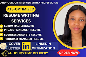 write an ats project manager resume in 24 hours