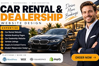 design car rental website booking website car dealership website