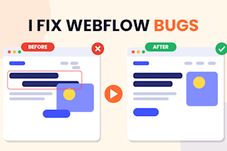 fix webflow bugs, layout issues, animations and mobile problems
