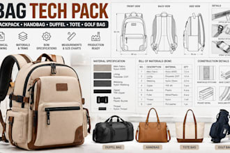 design bag tech pack, backpack, handbag, duffel bag, tote tech pack