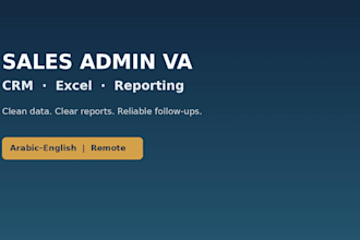 be your admin VA for CRM excel and reporting