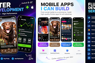 develop and fix professional flutter mobile apps for android and ios