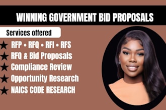 write government rfp, rfq, rfi, rfs responses and bid proposals