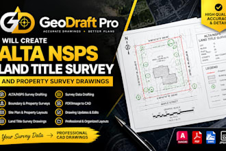 create alta nsps land title survey and property survey drawings
