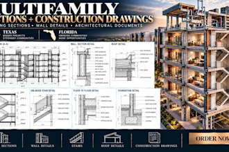 multifamily sections construction drawings architectural details texas florida