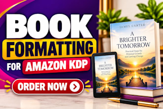 do book formatter for KDP, kindle, paperback formatting, ebook and print books