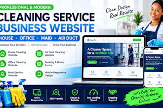 create cleaning service wix business website house office maid air duct platform