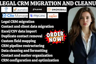 migrate clean up and optimize your legal CRM clio lawmatics mycase filevine