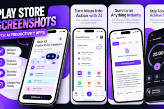design play store screenshots for ai productivity apps