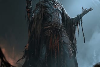 make custom dark art, horror, metal illustration for you