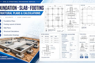design foundation plans slab footing and structural calculations