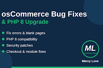 fix oscommerce errors, bugs and upgrade your store to PHP 8