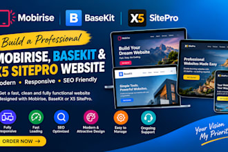 build a mobirise basekit website x5 sitepro website