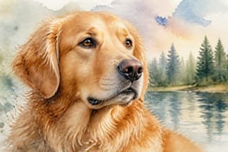 paint a watercolor portrait of your pet or animal