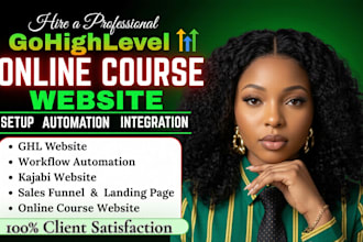 do gohighlevel online course website ghl course landing page kajabi website