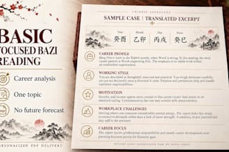 provide a personalized bazi reading using chinese astrology