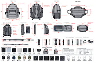 design backpack school bag travel bag tech pack for production