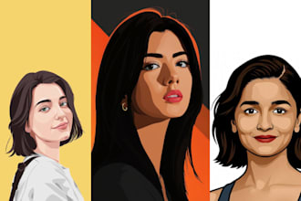 do stunning vector portrait or line art