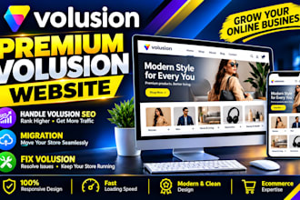 design premium volusion website, handle volusion seo and migration, fix volusion