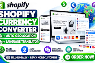 setup shopify currency converter with auto geolocation language translator