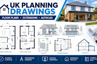 create uk planning permission drawings floors plans architectural plans