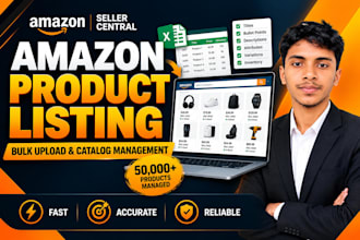 do amazon product listing, bulk upload and catalog management