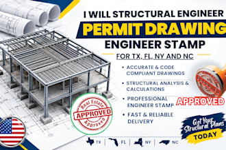 structural engineer permit drawing engineer stamp for ca tx fl ny and nc