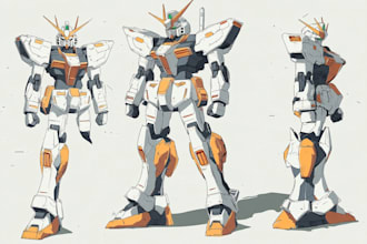 do mecha robot gundam illustration