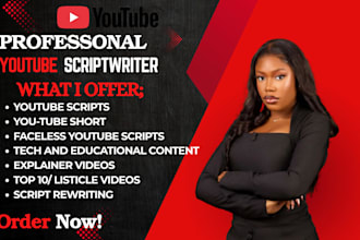 write engaging and professional youtube video scripts