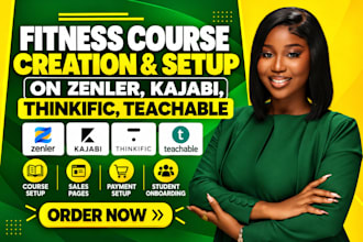 setup fitness online course on new zenler course website automation sales funnel