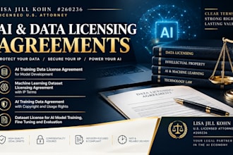 draft ai training data license agreements for custom model development