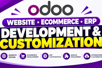 odoo website design, build odoo ecommerce, set up odoo API integration and erp
