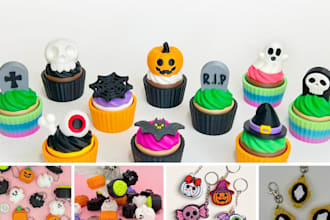 design 3d halloween fidget clicker toys and spooky keychain models
