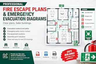create fire escape plan emergency evacuation plan egress plan and floor diagrams